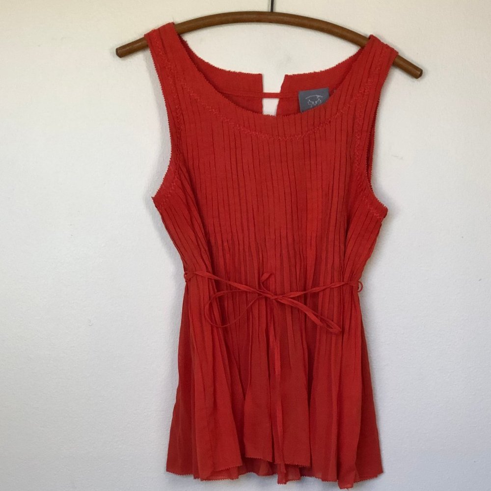 Anthropologie VANESSA VIRGINIA Pleated Top 4 EUC